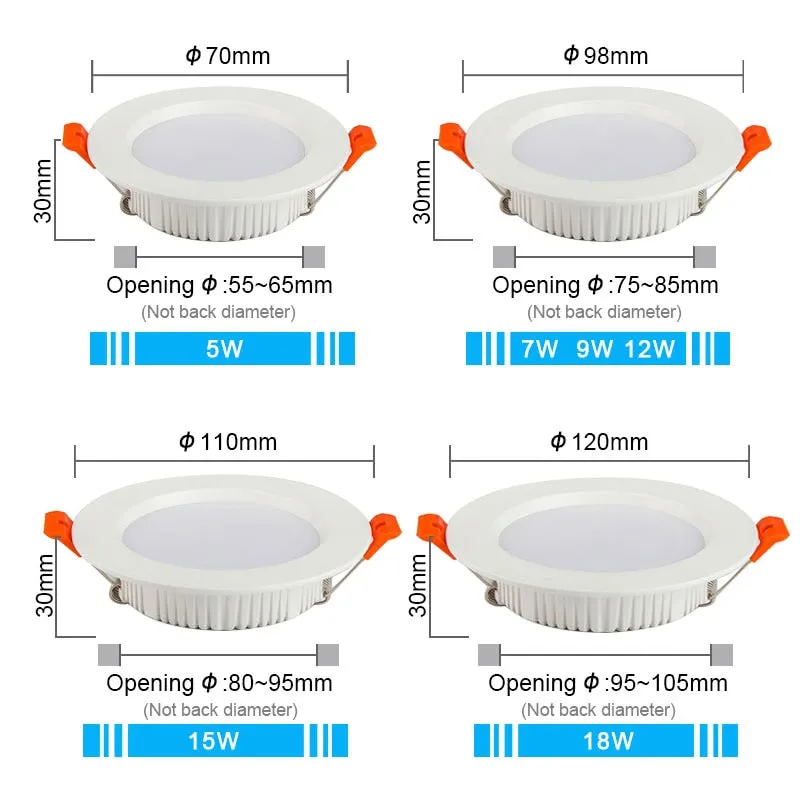 10Pcs LED Downlight 12W 15W 18W 9W AC220V 5W 7W 110V Recessed Spot Thick Aluminum Lighting Bedroom Kitchen Indoor Down Lamp