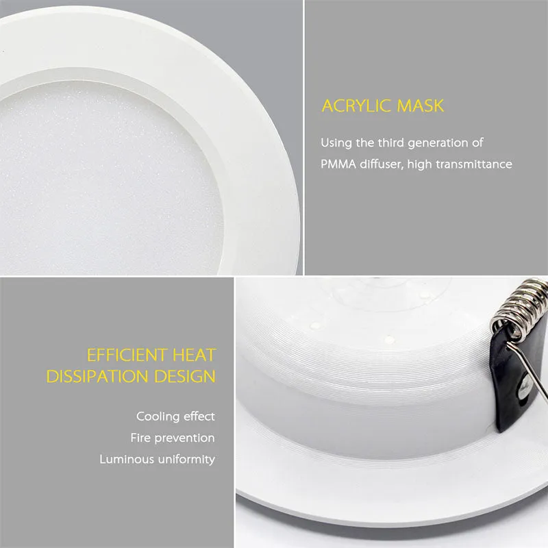 10Pcs Waterproof Dimmable LED Downlight 5W 7W 9W 12W 15W 18W Recessed Spot Light Ceiling Lamp Home Indoor Lighting AC 220V 230V