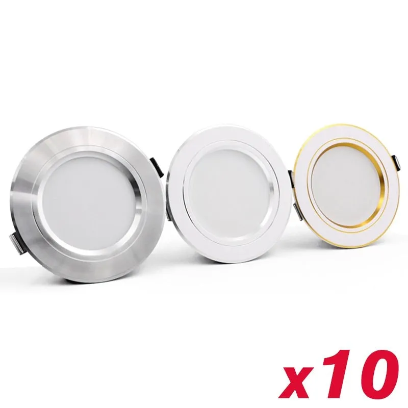 10PCS/lot Recessed Round LED Downlight 18W 15W 12W 9W 5W LED Ceiling Lamp AC 220V 230V 240V Cold Warm White Indoor Lighting