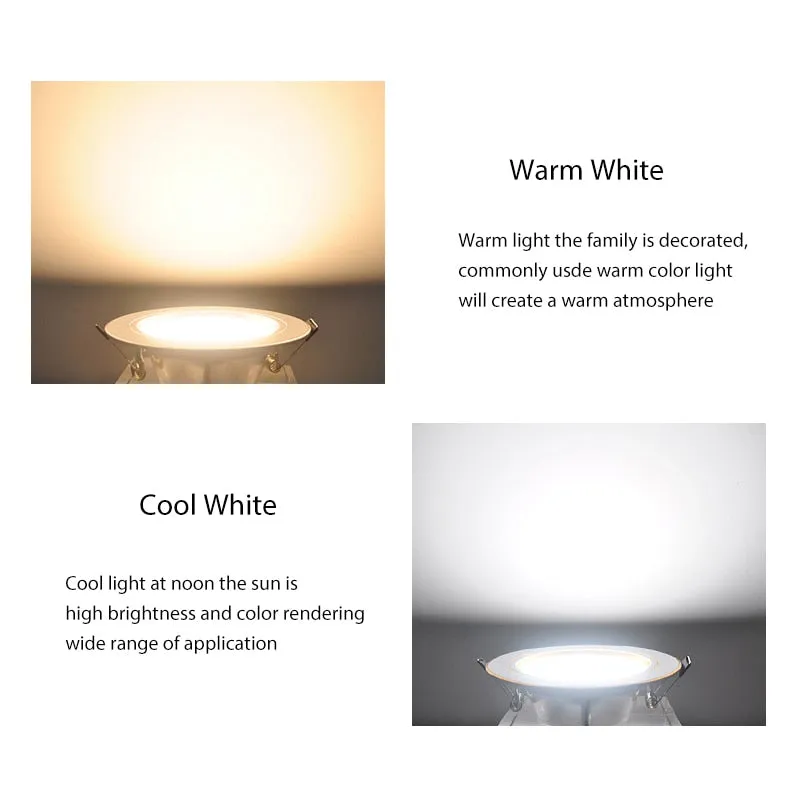 10PCS/lot Recessed Round LED Downlight 18W 15W 12W 9W 5W LED Ceiling Lamp AC 220V 230V 240V Cold Warm White Indoor Lighting