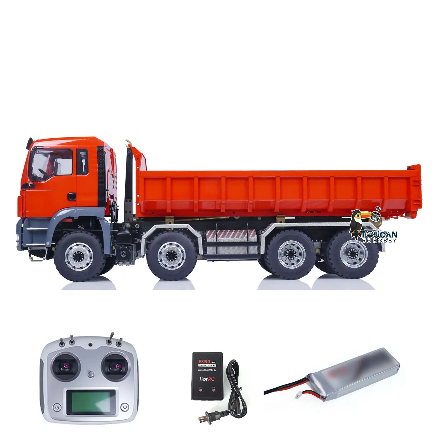 1/14 LESU Hydraulic RC Roll On/Off Dump Truck 8x8 Metal RTR Full Dumper Lorry Vehicle