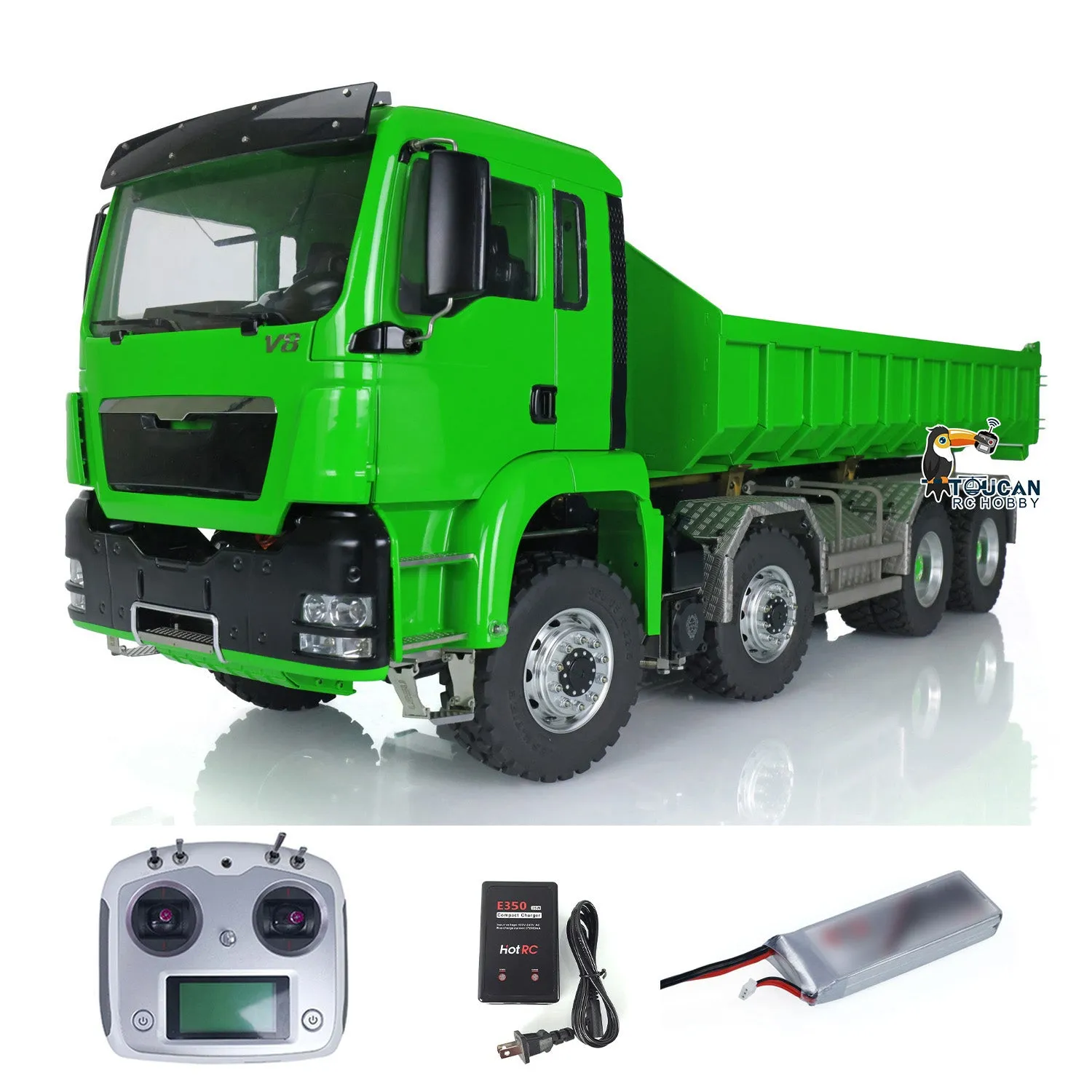 1/14 LESU Hydraulic RC Roll On/Off Dump Truck 8x8 Metal RTR Full Dumper Lorry Vehicle