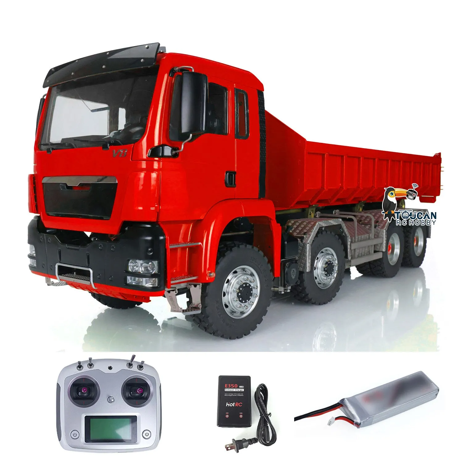 1/14 LESU Hydraulic RC Roll On/Off Dump Truck 8x8 Metal RTR Full Dumper Lorry Vehicle