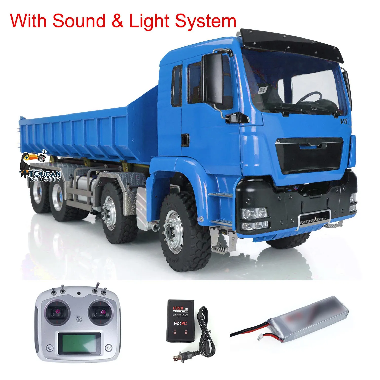1/14 LESU Hydraulic RC Roll On/Off Dump Truck 8x8 Metal RTR Full Dumper Lorry Vehicle