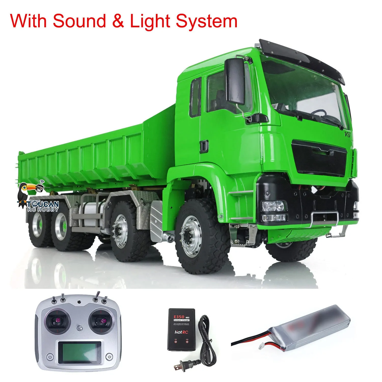 1/14 LESU Hydraulic RC Roll On/Off Dump Truck 8x8 Metal RTR Full Dumper Lorry Vehicle