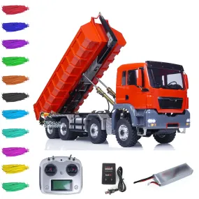 1/14 LESU Hydraulic RC Roll On/Off Dump Truck 8x8 Metal RTR Full Dumper Lorry Vehicle