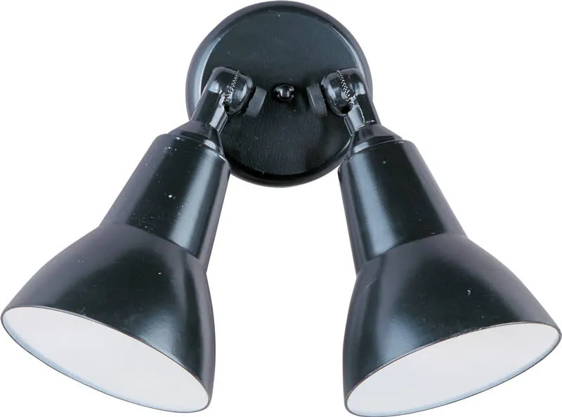 11"H 2-Light Outdoor Wall Mount Black