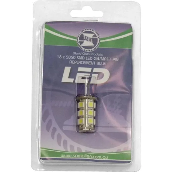 12V 1.4W Replacement LED G4 - Cool White - Back Pin Style - Sold as Single