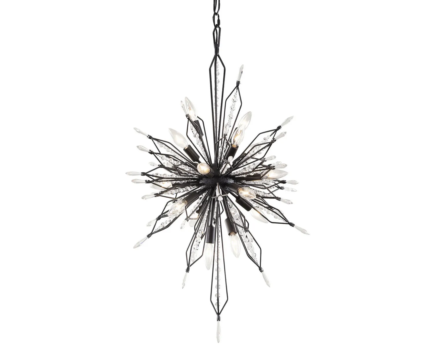 16 Light Foyer Pendant from the Orbital Collection in Carbon Finish by Varaluz