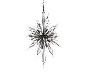 16 Light Foyer Pendant from the Orbital Collection in Carbon Finish by Varaluz