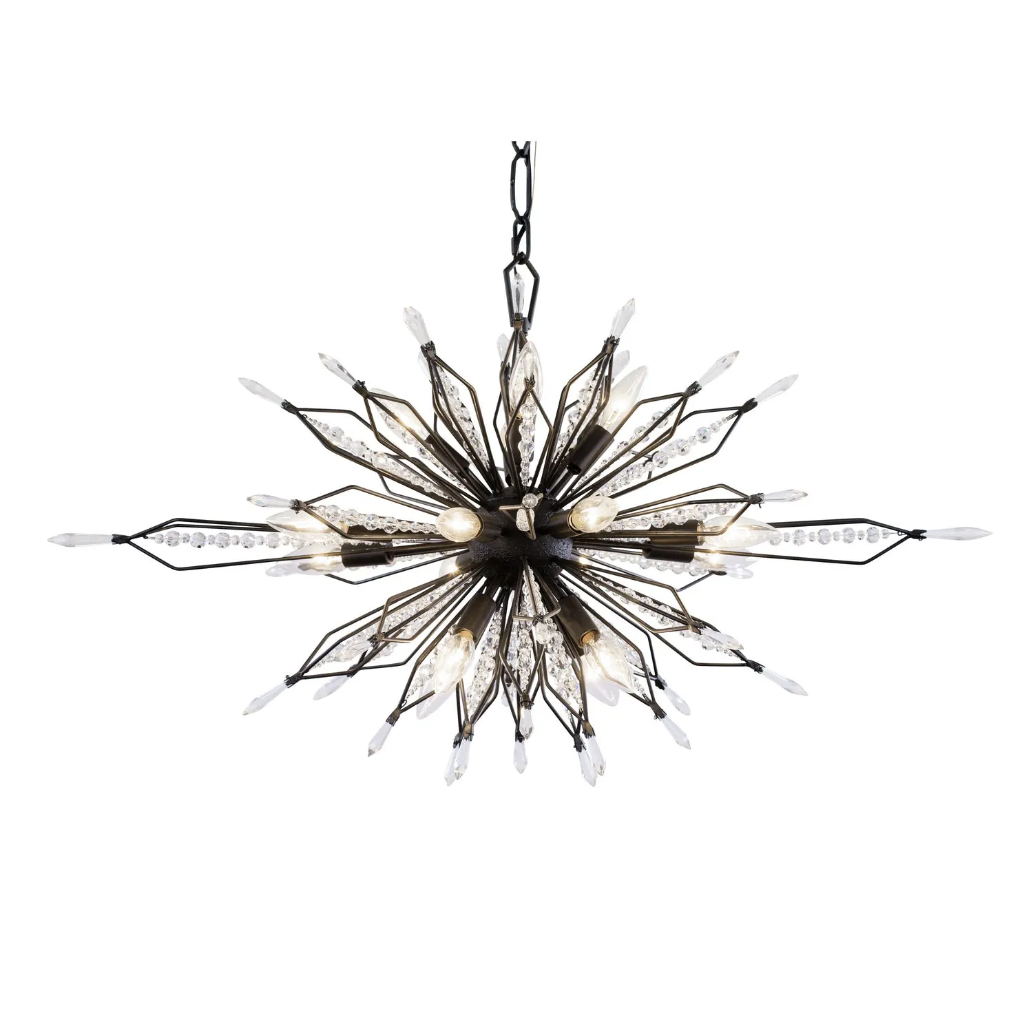 16 Light Linear Pendant from the Orbital Collection in Carbon Finish by Varaluz