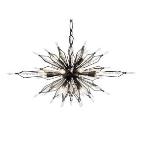 16 Light Linear Pendant from the Orbital Collection in Carbon Finish by Varaluz