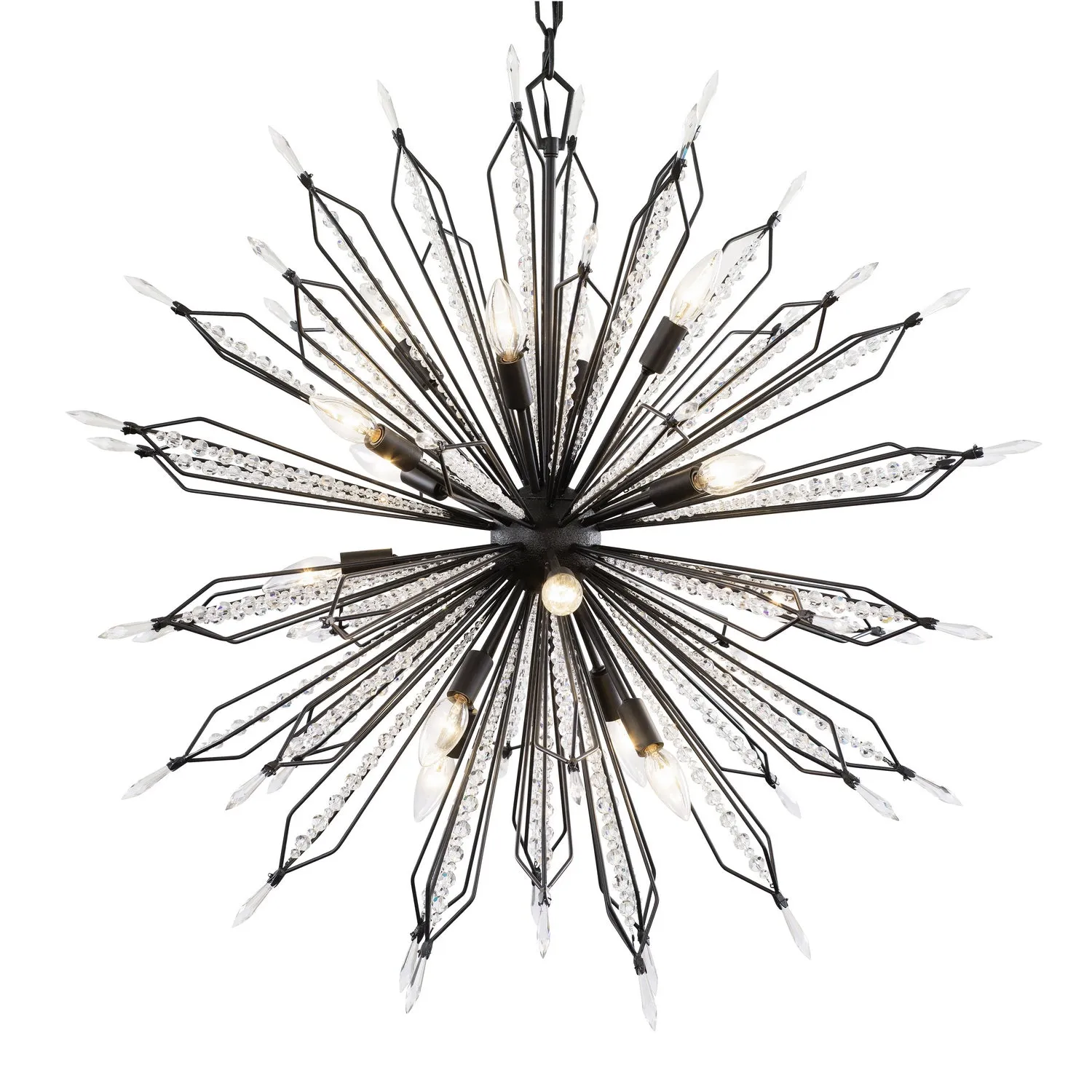 16 Light Pendant from the Orbital Collection in Carbon Finish by Varaluz