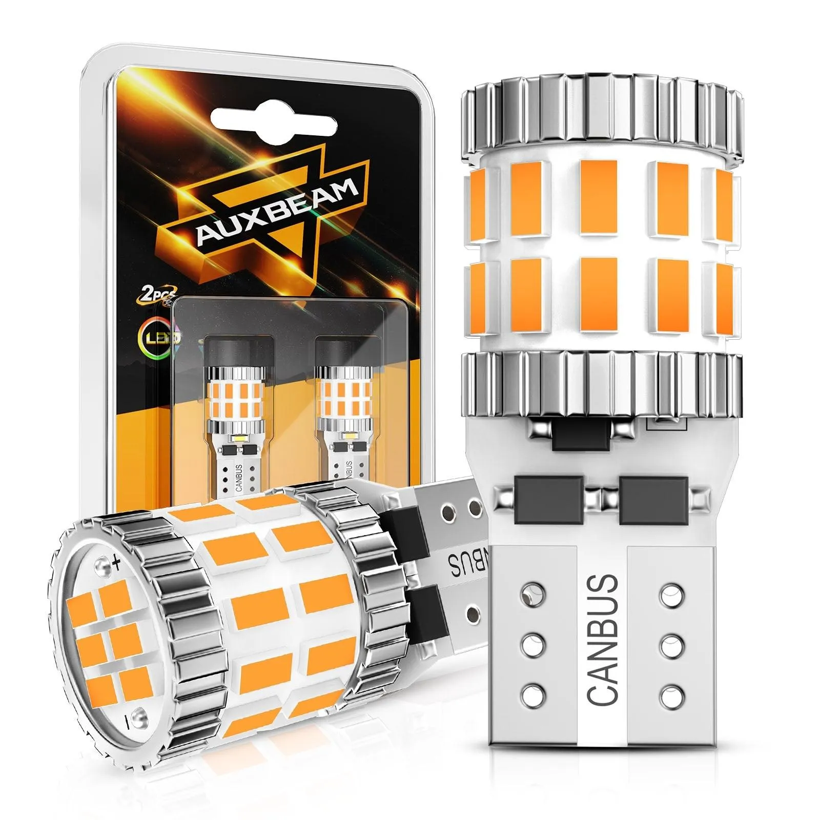 168 2825 W5W T10 LED License Plate/Side Marker/Interior Light Bulbs 3W 400% Brighter Canbus Error Free Amber B1 Series | 2 Bulbs