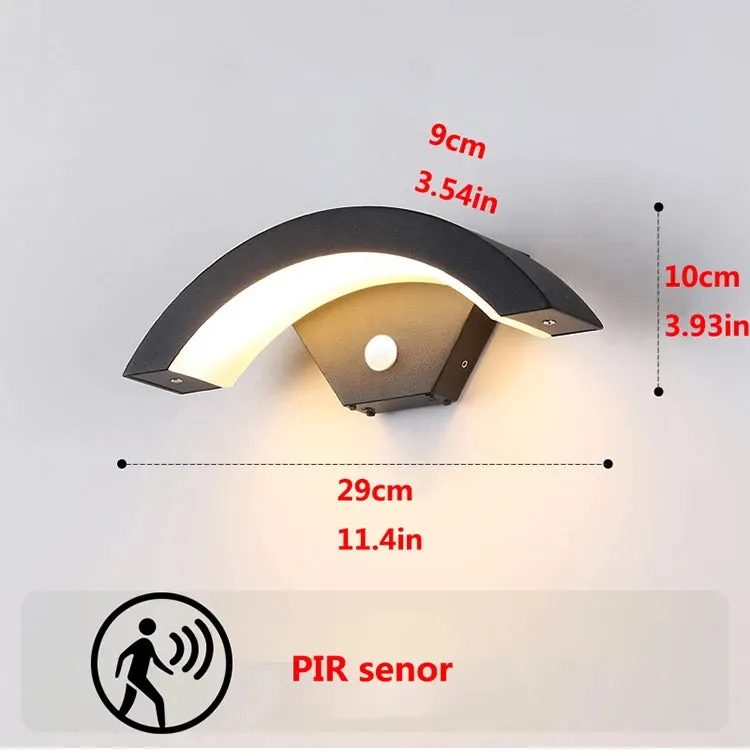18W 24W 30W Moden waterproof outdoor wall lamp PIR motion sensor wall light Garden porch frontdoor black aluminum lamp body