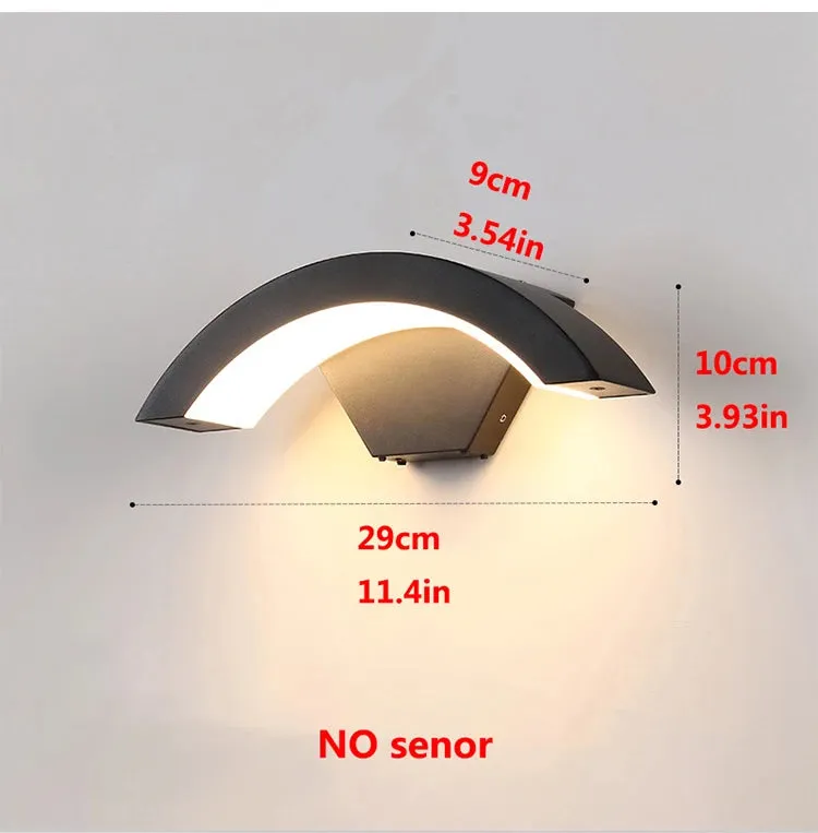 18W 24W 30W Moden waterproof outdoor wall lamp PIR motion sensor wall light Garden porch frontdoor black aluminum lamp body