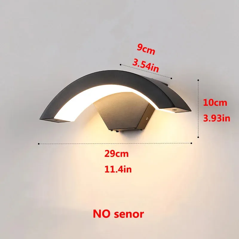 18W 24W 30W Moden waterproof outdoor wall lamp PIR motion sensor wall light Garden porch frontdoor black aluminum lamp body