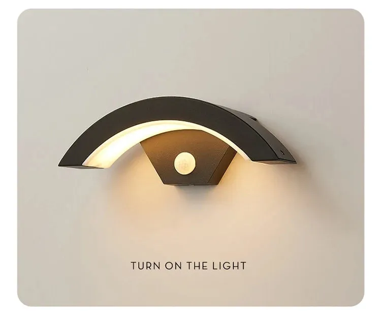 18W 24W 30W Moden waterproof outdoor wall lamp PIR motion sensor wall light Garden porch frontdoor black aluminum lamp body