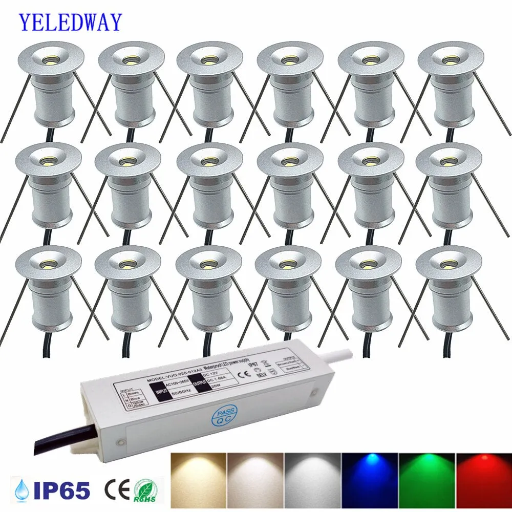 1W LED Mini Recessed Downlight Cabinet Focos Spotlight 12V Home Bedroom Staircase Ceiling Spot Light with Transformer AC100-265V