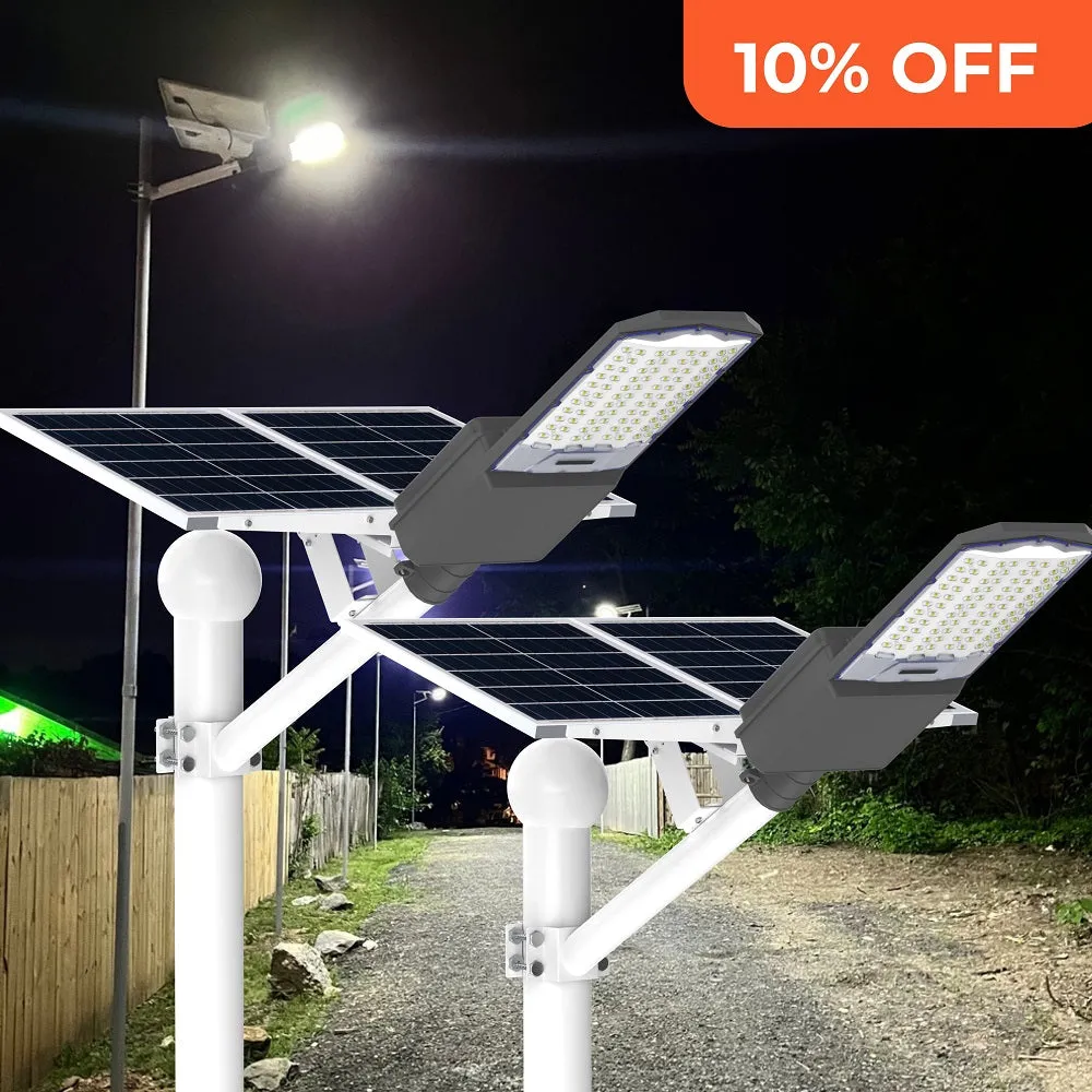 2 PACK 1200 W solar powered street lights 30000 lumens
