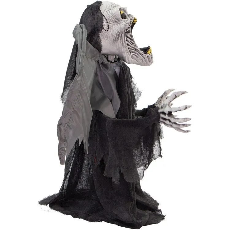 29.5" Gabriel the Animated Winged Reaper Indoor/Outdoor Battery-Operated Halloween Decoration