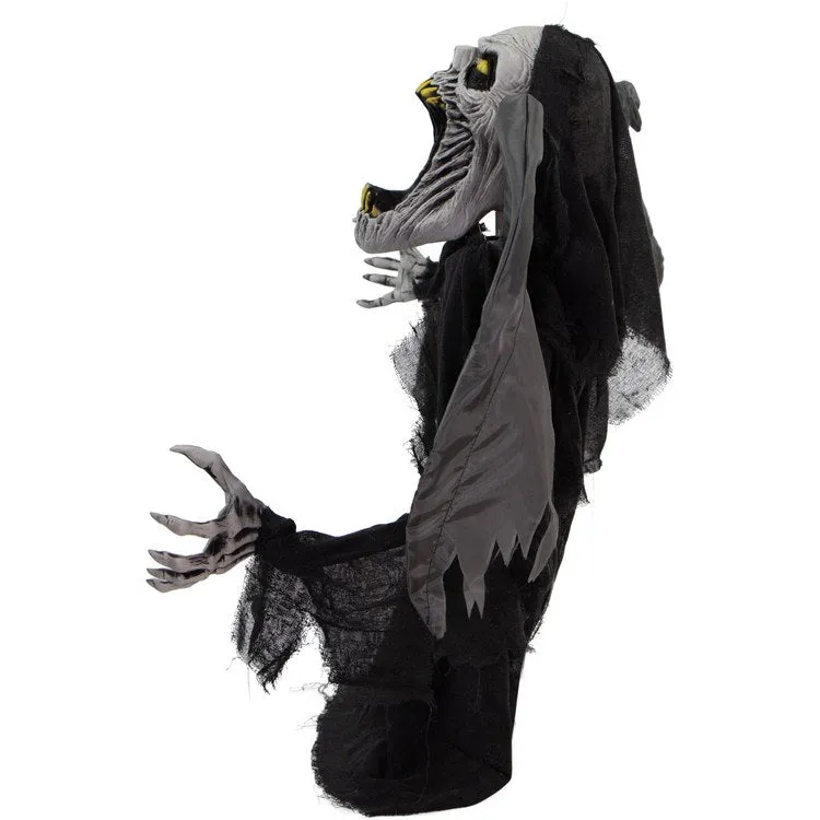 29.5" Gabriel the Animated Winged Reaper Indoor/Outdoor Battery-Operated Halloween Decoration