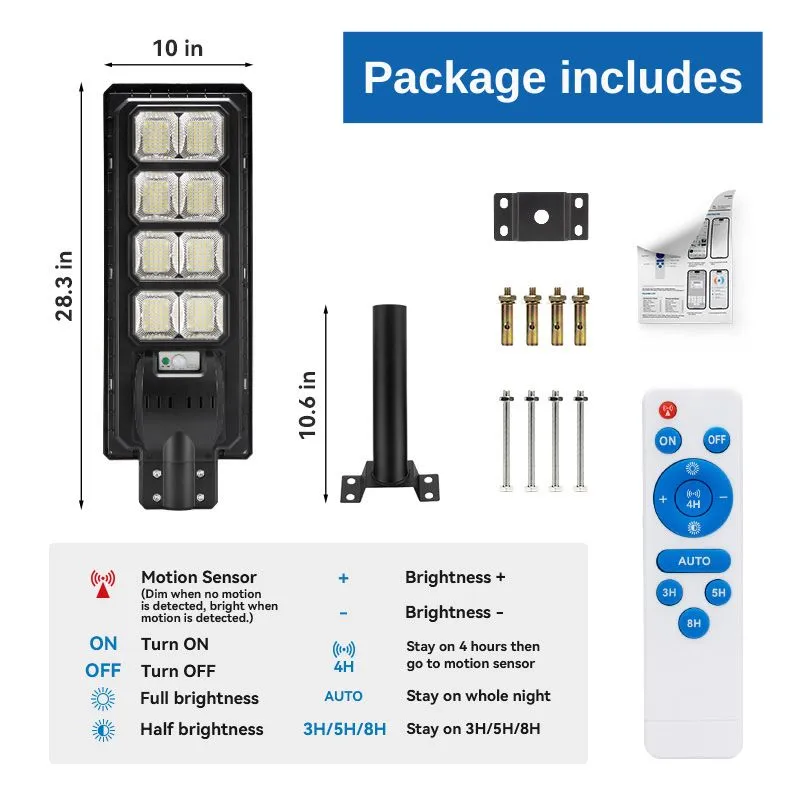 3 PACK APP control 200W solar street lights 20000 lumens