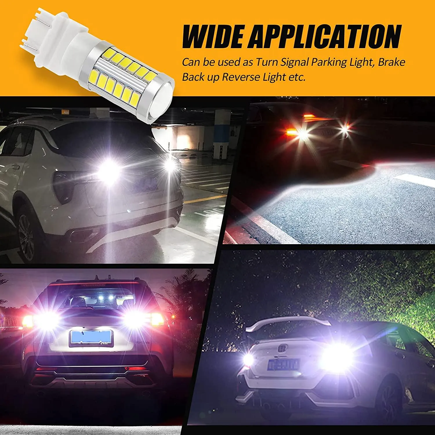 33pcs-LED 3020SMD Cool White/Amber/Red 8000LM LED Brake/Reverse/Parking/Tail/Turn signal Light