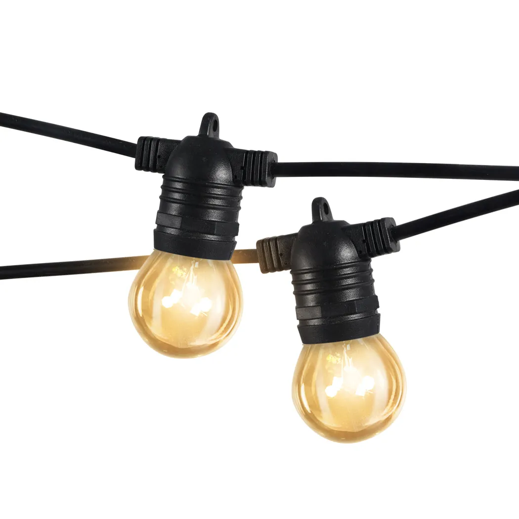 40M 40 LED Bulbs Festoon String Lights Christmas Party Waterproof Outdoor - Warm White