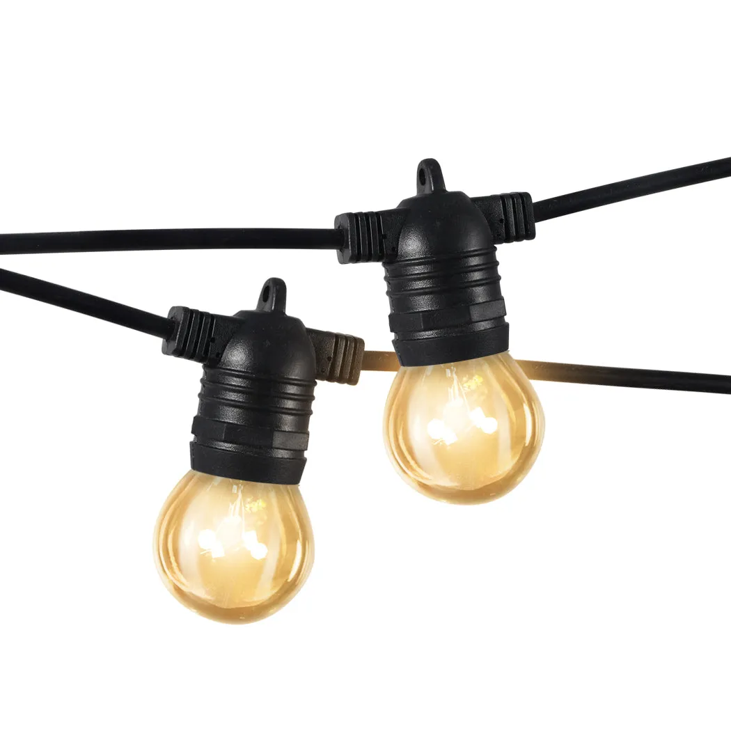 40M 40 LED Bulbs Festoon String Lights Christmas Party Waterproof Outdoor - Warm White