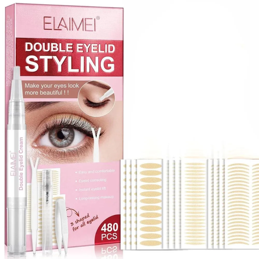 480pcs Double Eyelid strips Adhesive Stickers Light Brown