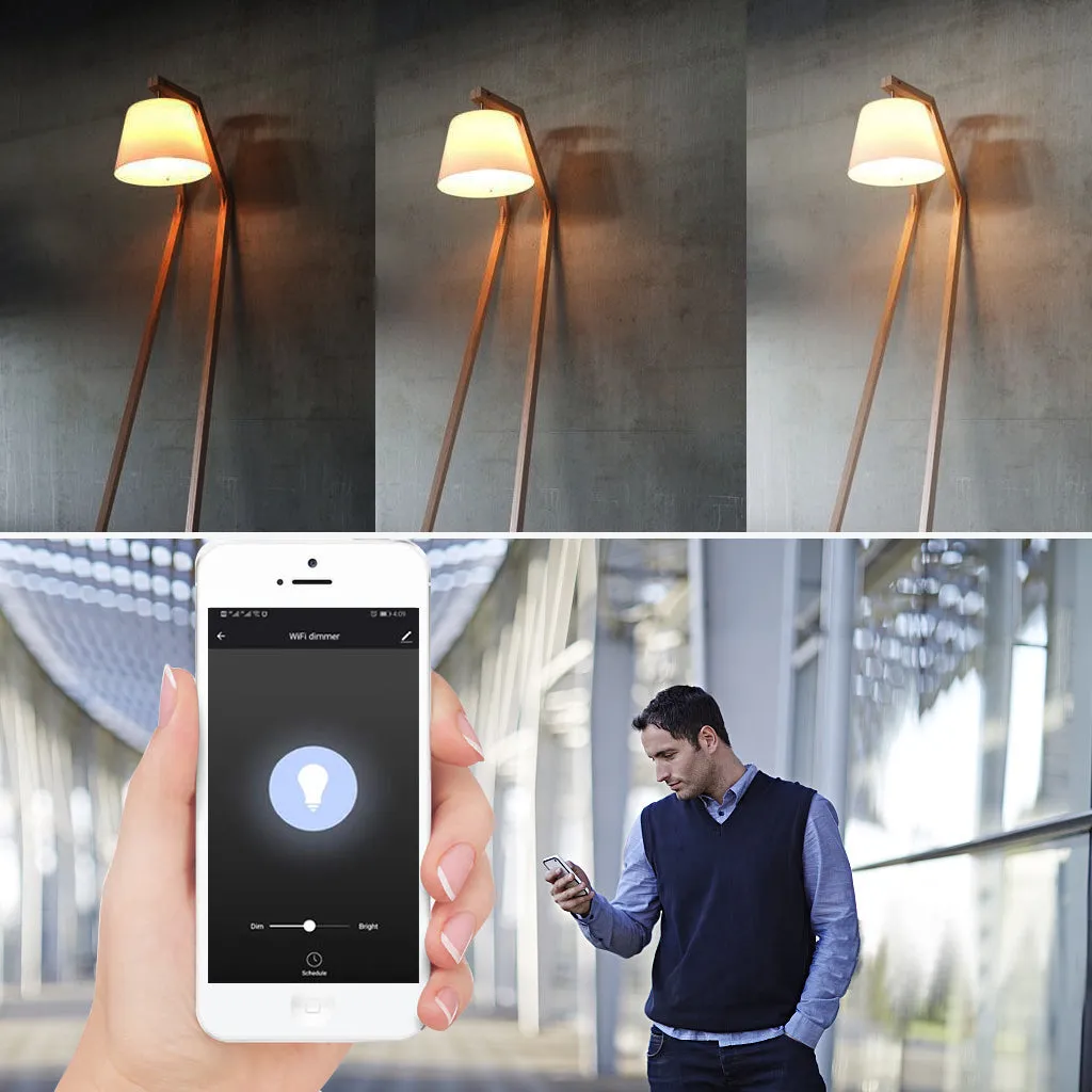 4PCS AC220V E14 4W Dimmable COB LED Candle Light Bulb   Smart WiFi Dimmer Light Switch Work With Amazon Alexa