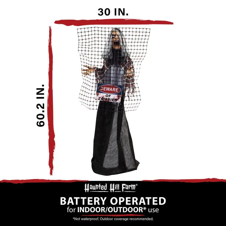 5' Break-Thru Barry the Animated Electrified Zombie Indoor/Outdoor Battery-Operated Halloween Decoration