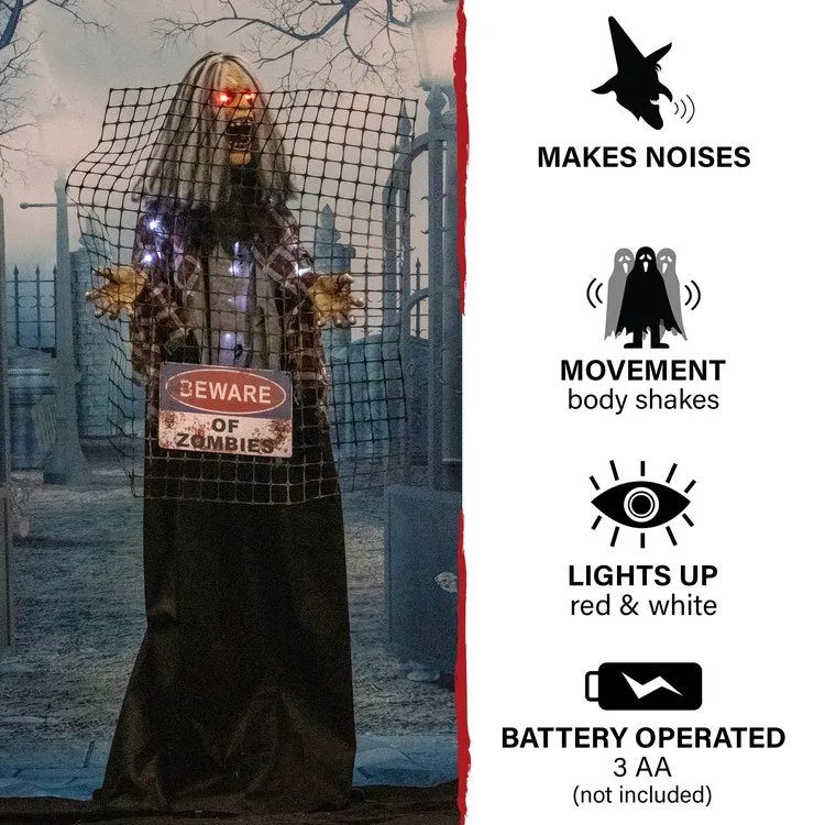 5' Break-Thru Barry the Animated Electrified Zombie Indoor/Outdoor Battery-Operated Halloween Decoration