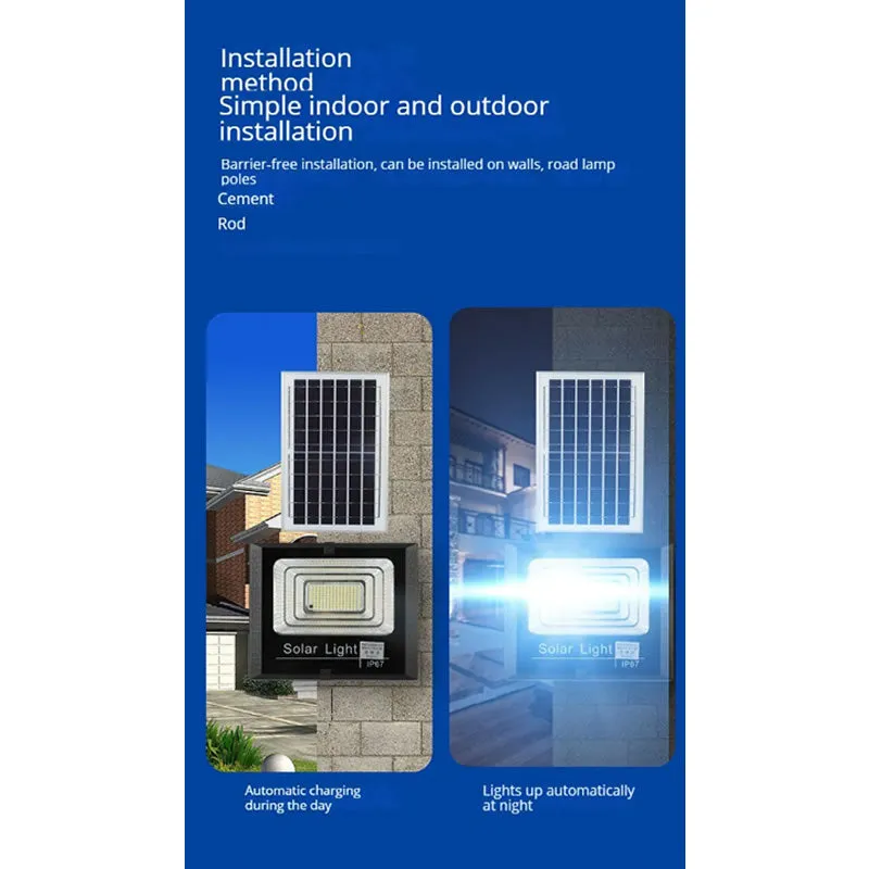 600W Solar Powered Led Flood Light With Panel And Remote
