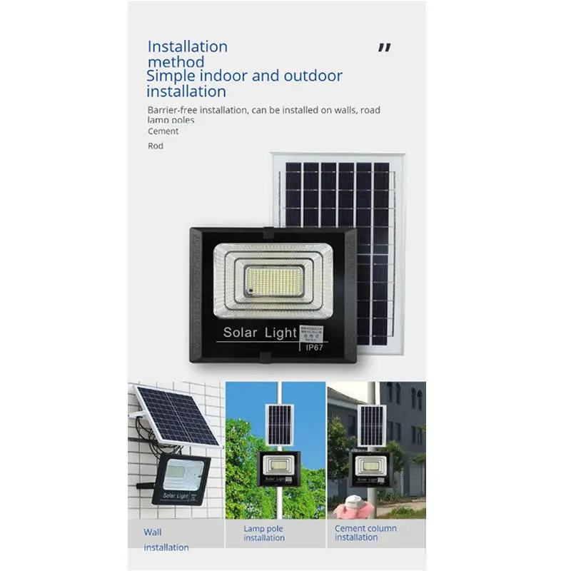 600W Solar Powered Led Flood Light With Panel And Remote