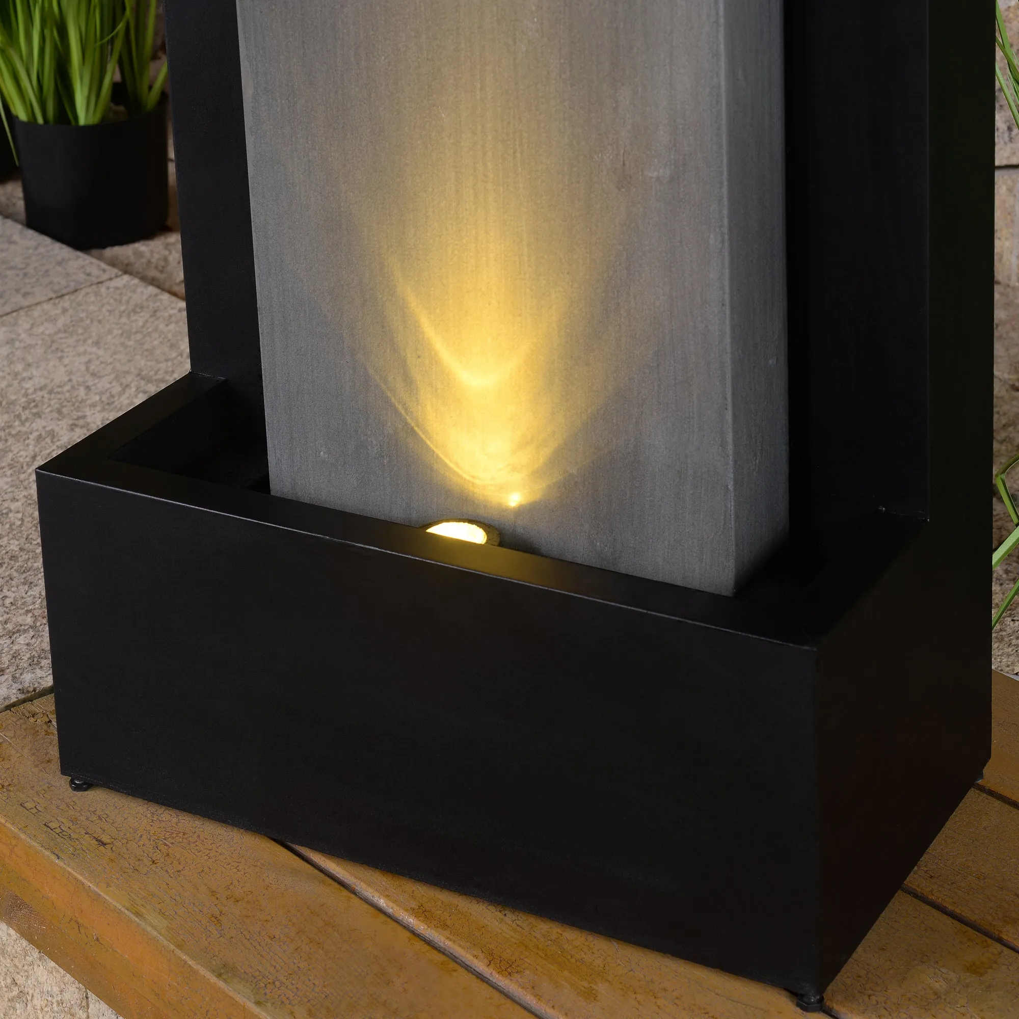 79532-L-BG -  Zinc Metal Fountain with LED Lights - Serenity in Motion