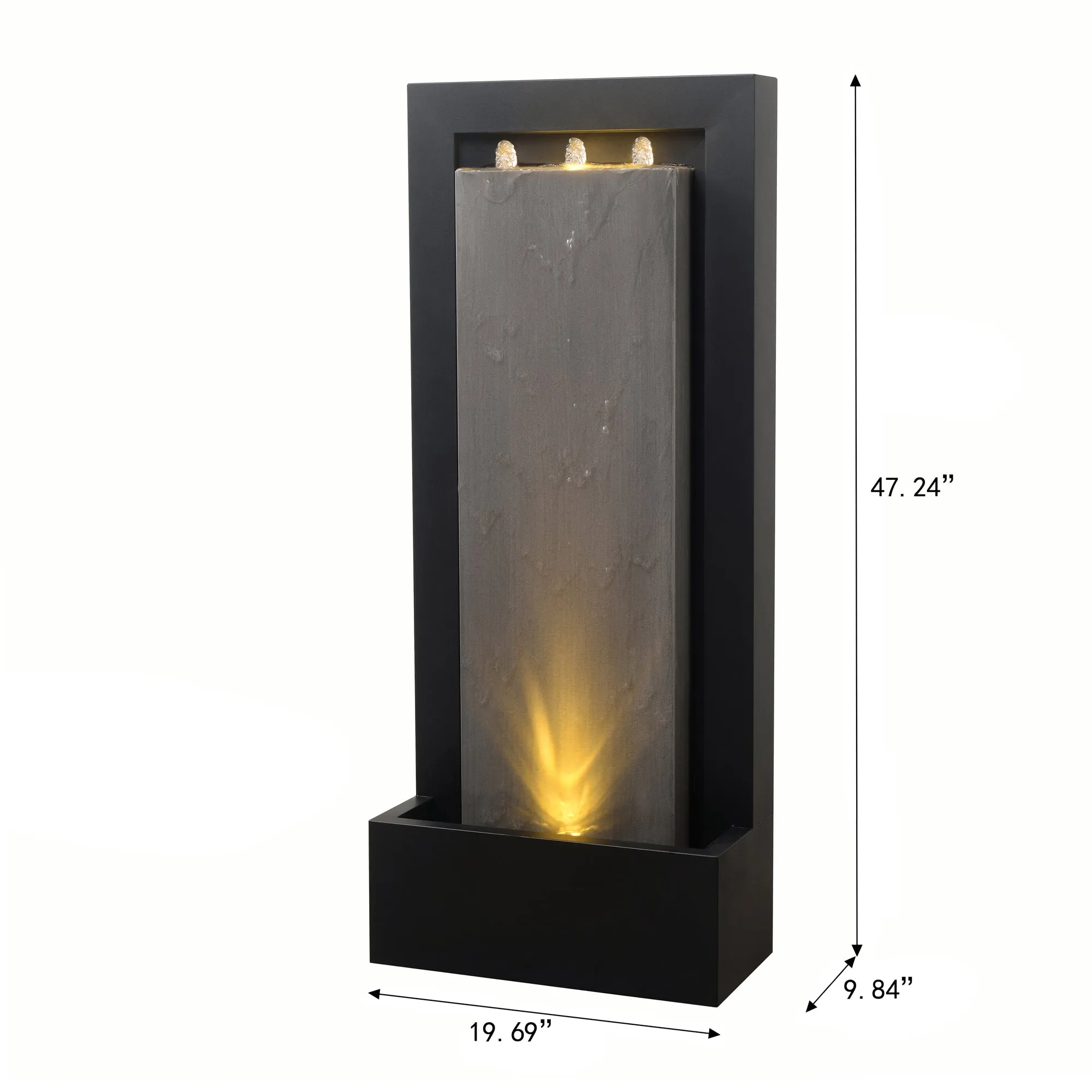 79532-L-BG -  Zinc Metal Fountain with LED Lights - Serenity in Motion