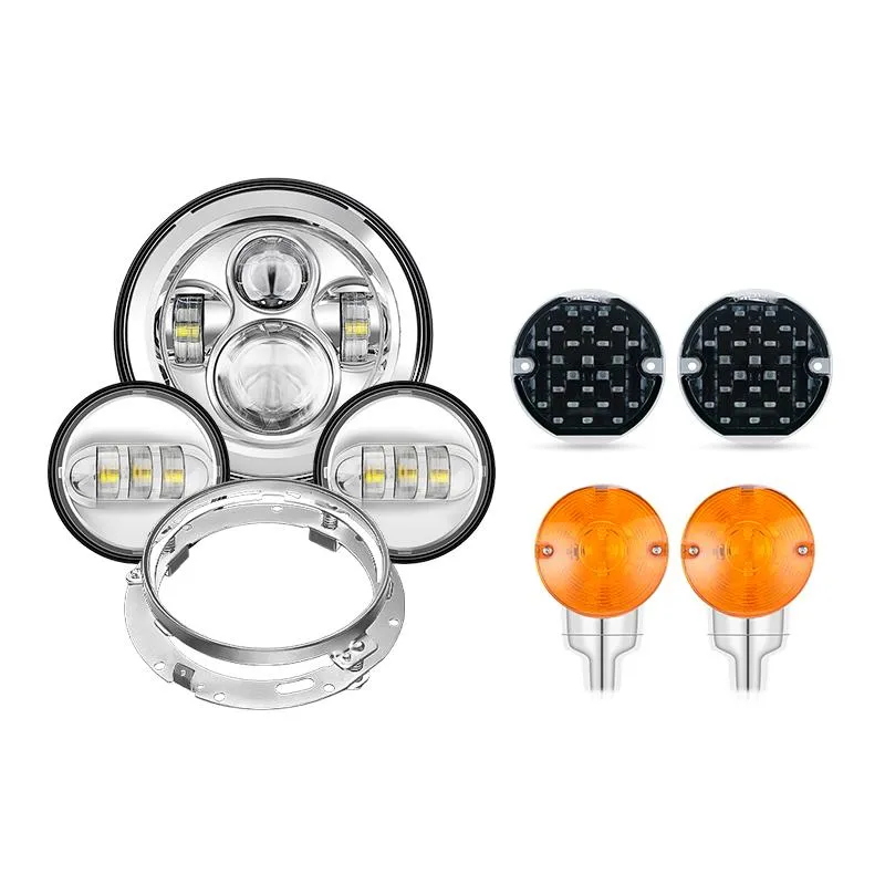 7" LED Headlight   4.5" Fog Passing Lights with Bracket Ring   Front And Rear LED Turn Signal Lights For Harley Touring models