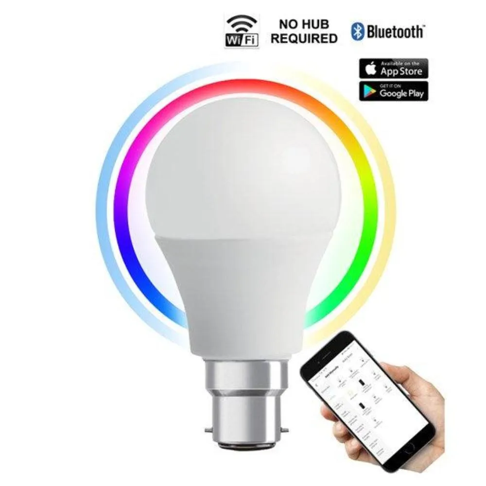 8w LED E27, B22 A60 Smart Globe CCT RGB SMTGLS1, SMTGLS2 Dimmable