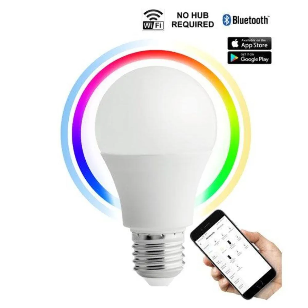 8w LED E27, B22 A60 Smart Globe CCT RGB SMTGLS1, SMTGLS2 Dimmable