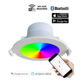 90mm Smart LED Downlight 9w White CCT   RGB SMTNOVA1 CLA Lighting