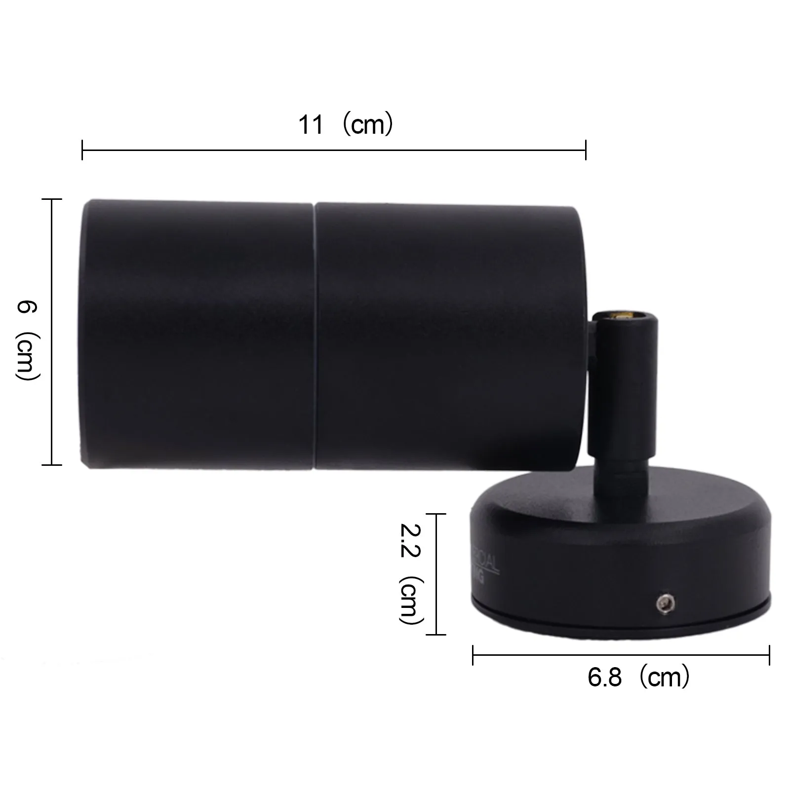 Adjustable Single Spotlight Outdoor Wall Light IP65 Porch Hallway GU10 lamp base
