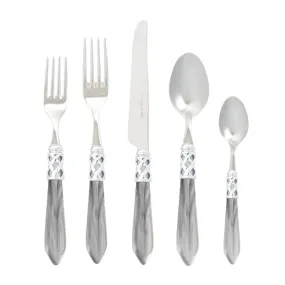 Aladdin Brilliant Five-Piece Flatware Set | Light Gray