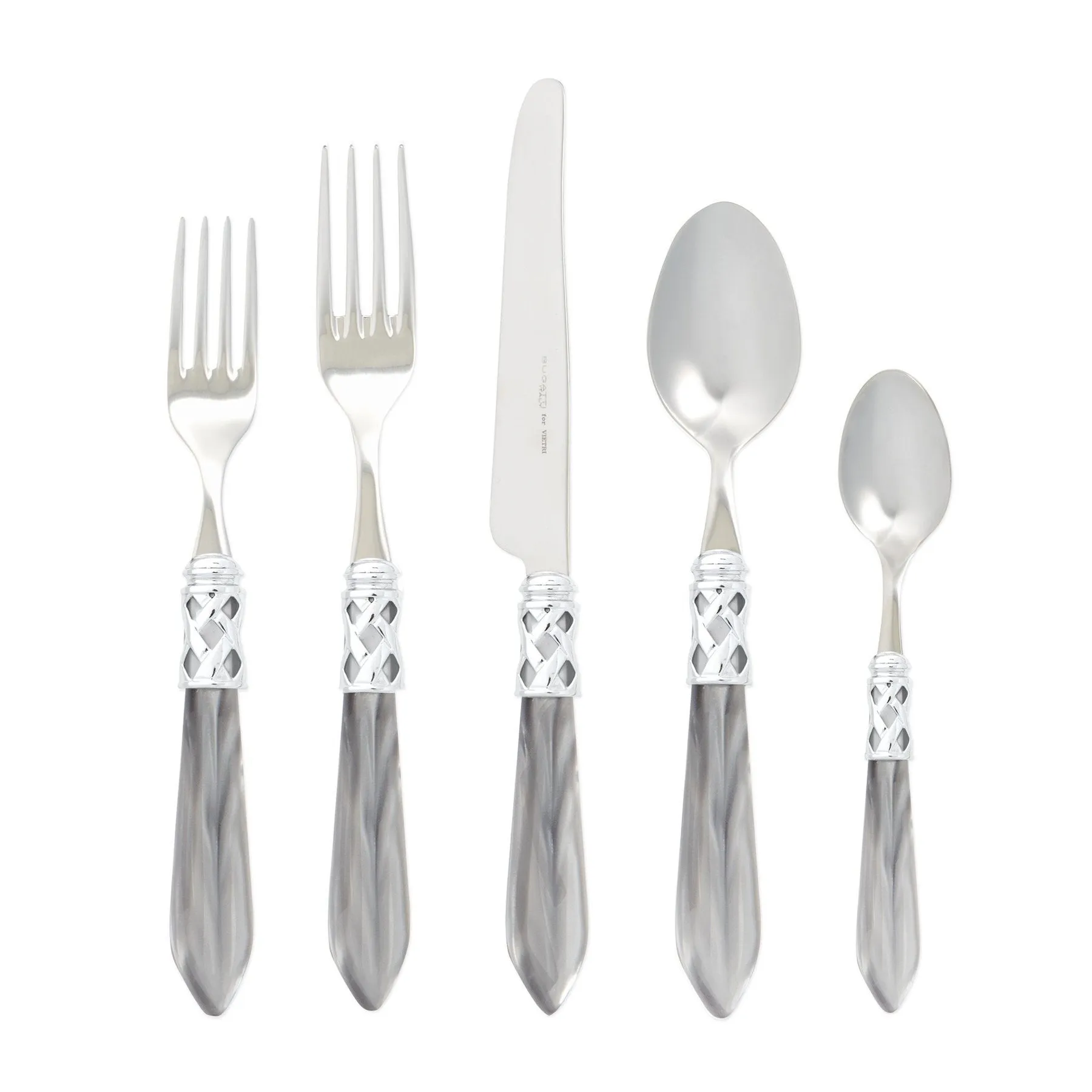 Aladdin Brilliant Five-Piece Flatware Set | Light Gray