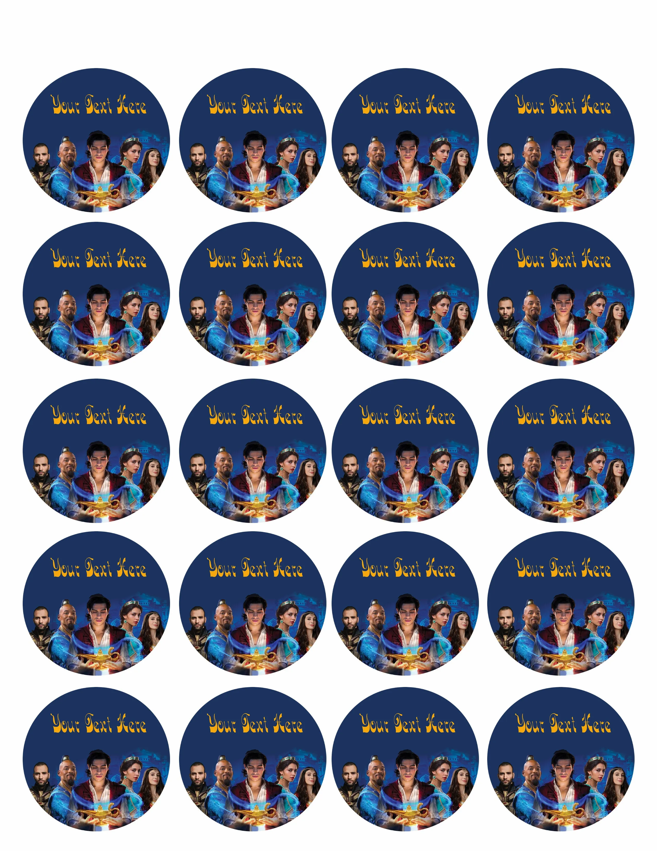 Aladdin - Edible Cake Topper, Cupcake Toppers, Strips