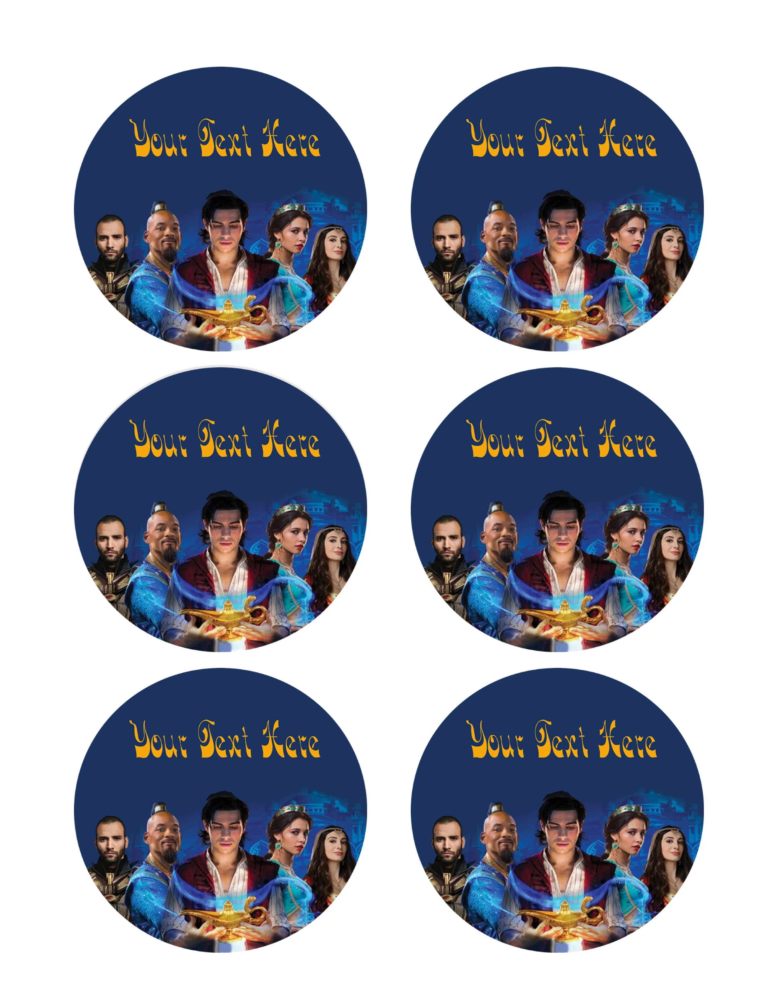 Aladdin - Edible Cake Topper, Cupcake Toppers, Strips