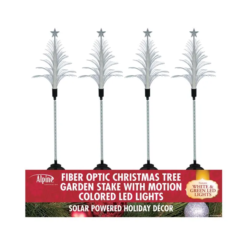 Alpine LED Christmas Tree Solar Stake 40 in. Pathway Decor