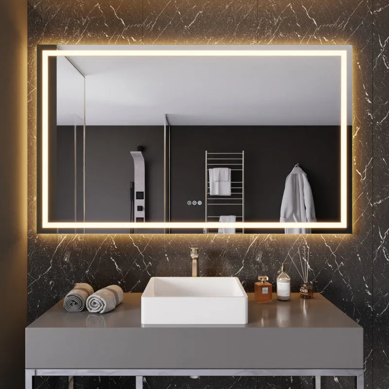 ANZZI 36-in. x 60-in. Frameless LED Front/Back Light Bathroom Mirror w/Defogger