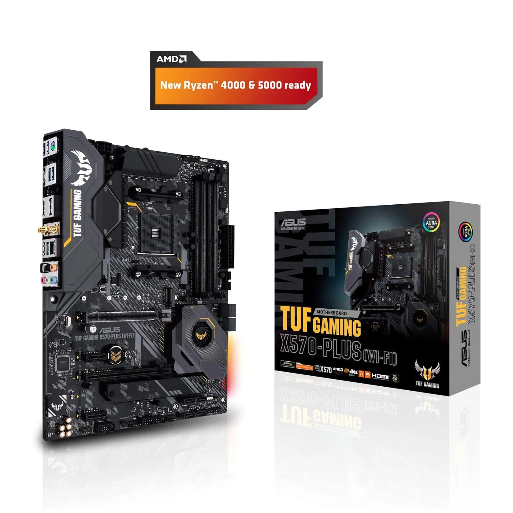 ASUS AM4 TUF Gaming X570-Plus Wi-Fi Zen 3 Ryzen 5000 and 3rd Gen Ryzen ATX Motherboard  (Refurbished)